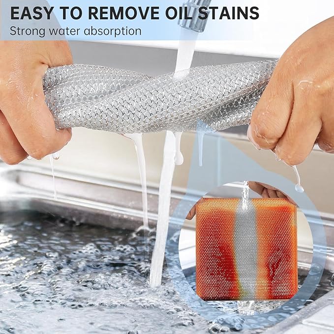 Steel scrubber ideal for efficient kitchen cleaning, ensuring durable and hygienic maintenance of cooking surfaces.