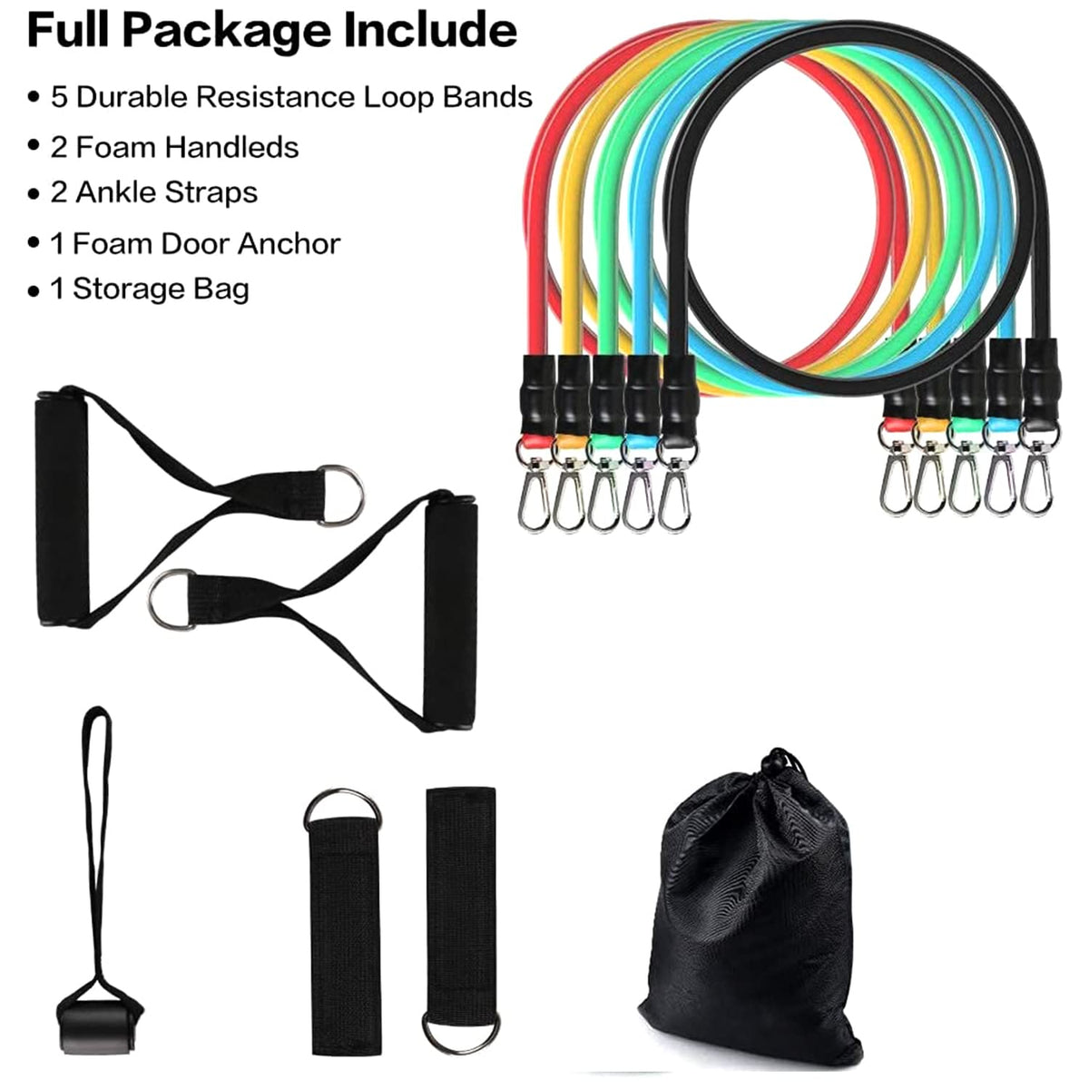 Stackable Resistance Bands Training Tube Set (Up to 110 Lbs) – product image 2
