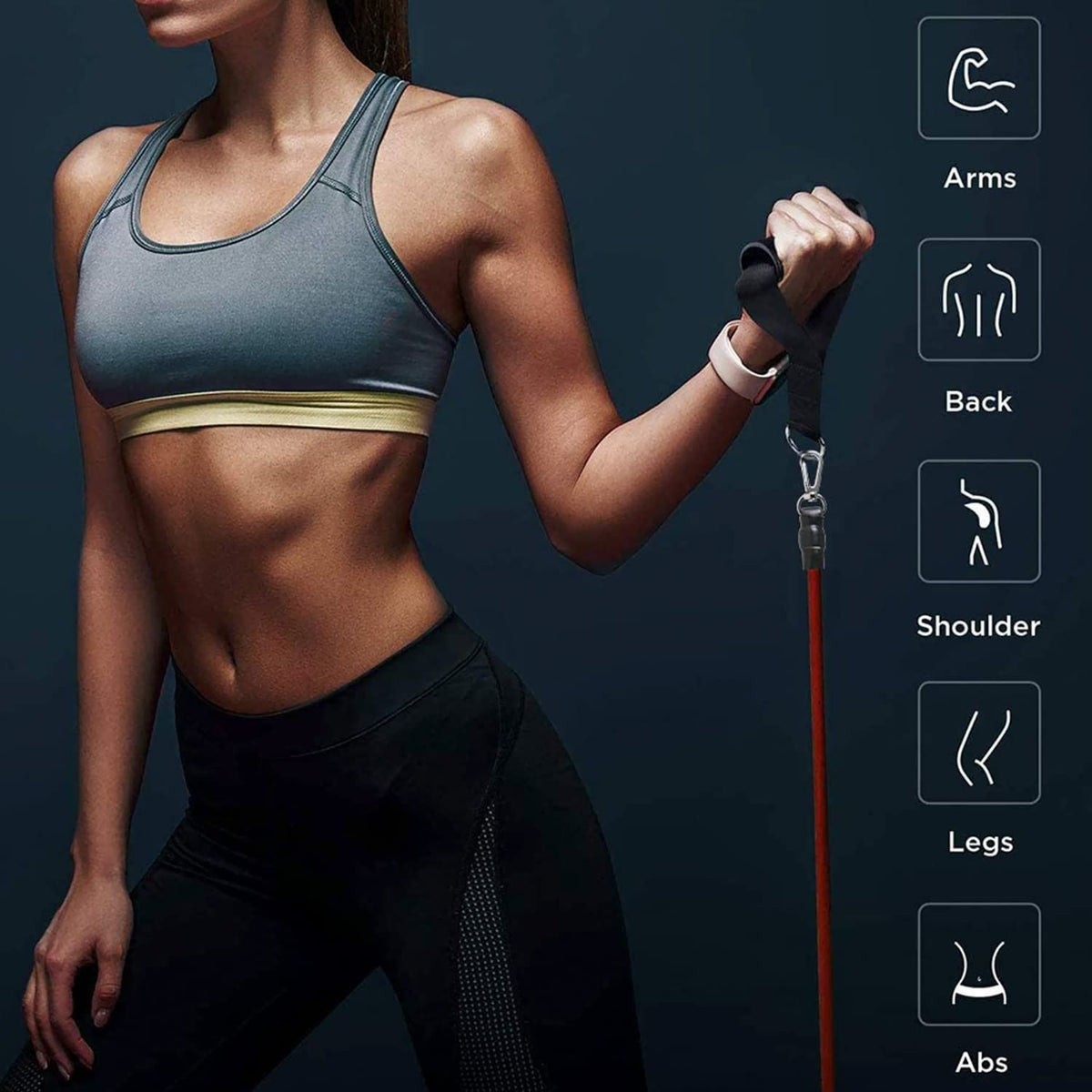 Stackable Resistance Bands Training Tube Set (Up to 110 Lbs) – product image 3