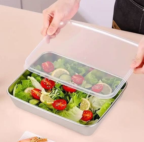 Stainless steel airtight food storage container with lid