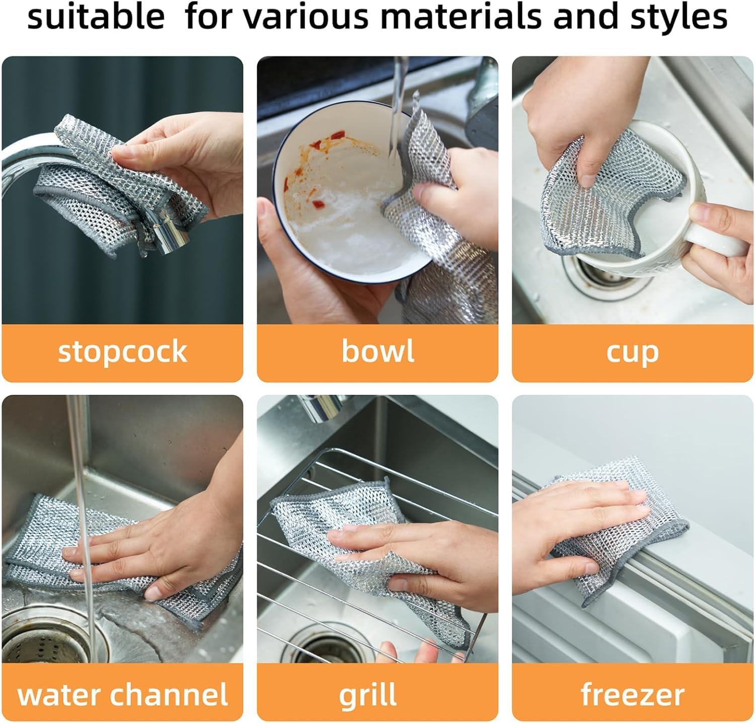 Steel scrubber ideal for efficient kitchen cleaning, ensuring durable and hygienic maintenance of cooking surfaces.
