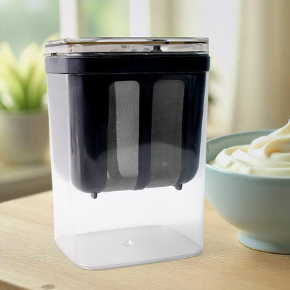 Greek Yogurt preparation using Hung Curd Maker for smooth and creamy hung curd at home