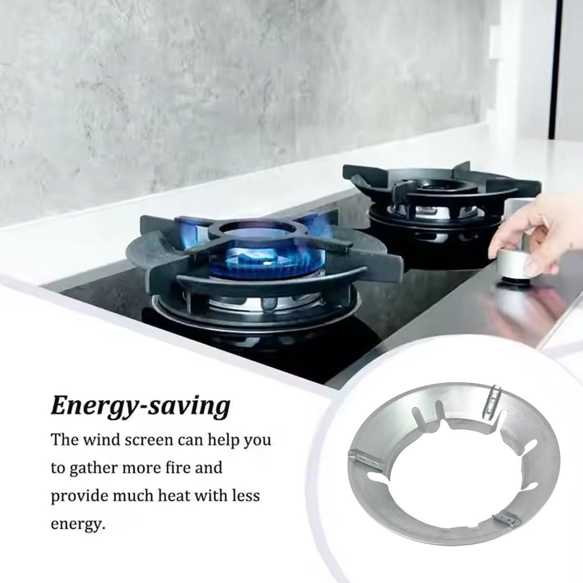 Aluminum gas stove burner stand with wind shield