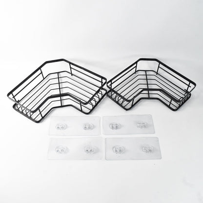 CornerMax™ Duo - Rustproof Iron Coating Self-Adhesive Shower/Kitchen Corner Shelf Organizer Set (2 Pack, 30lb Load).