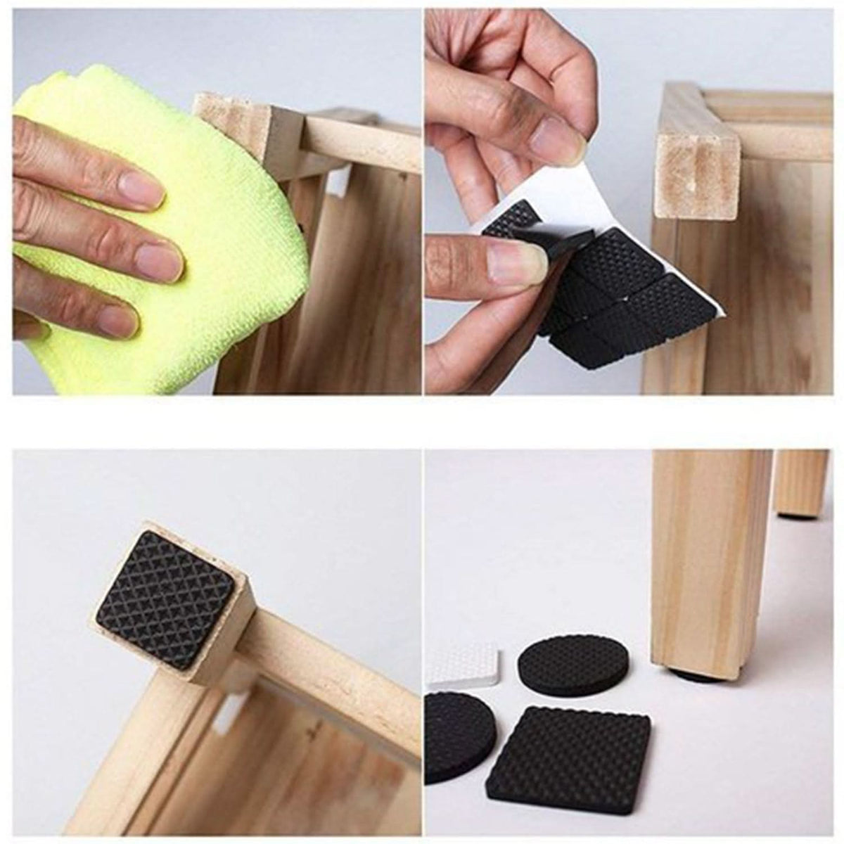 Anti-slip felt furniture pads for floors, 9-piece