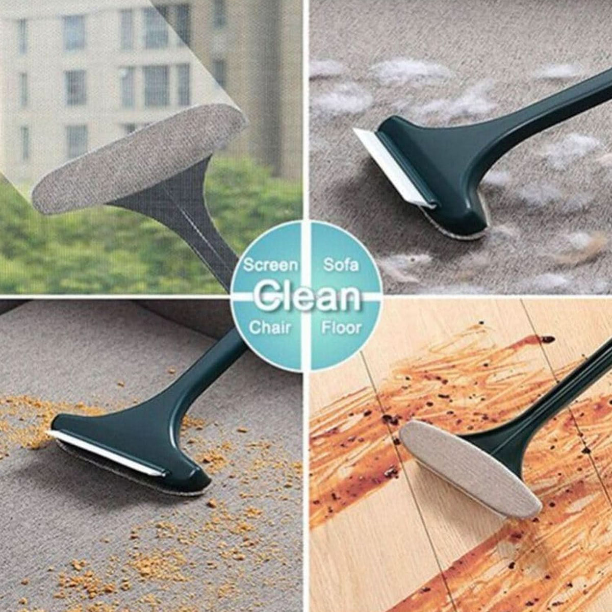 2-in-1 mesh screen cleaning brush with long handle