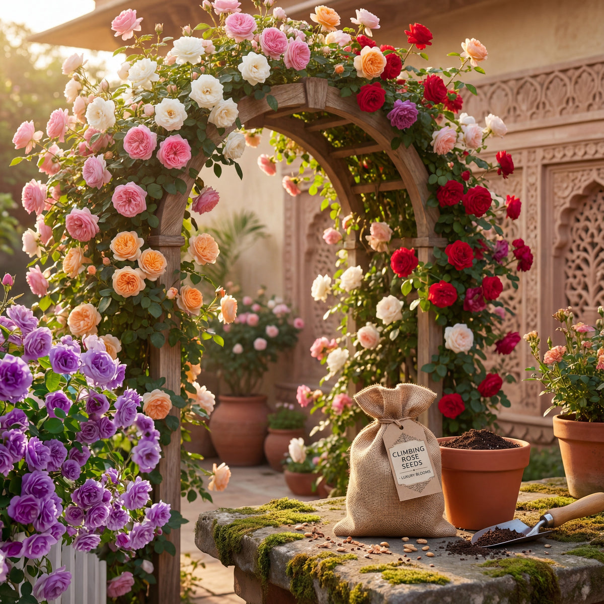 Packet of climbing rose flower seeds