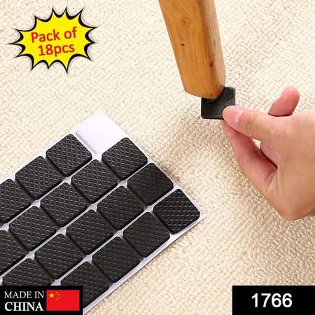 Wukusy FloorShield™ – Square Self-Adhesive Furniture Pads (18 Pcs Set) | Non-Skid Felt Floor Protectors for Hardwood, Tile, and Laminate.