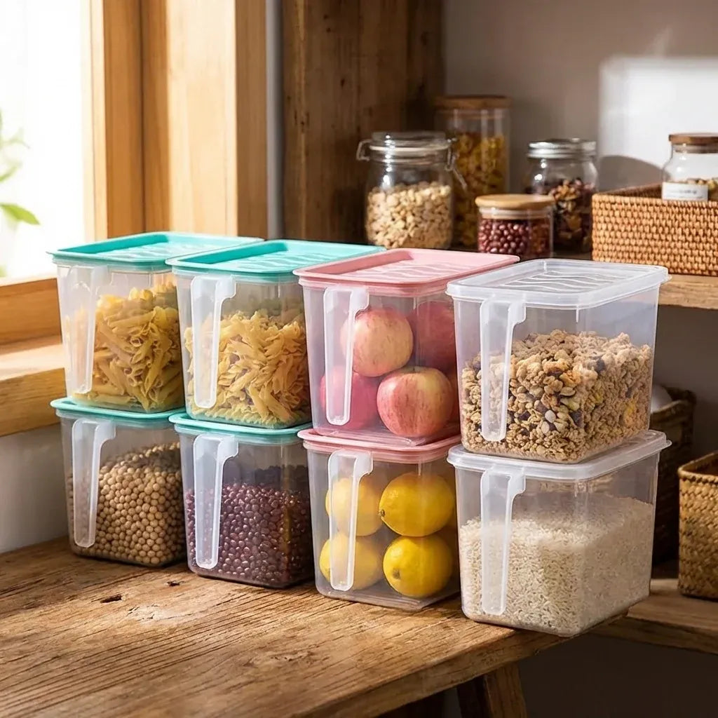 Clear kitchen storage baskets with lid – product image 5