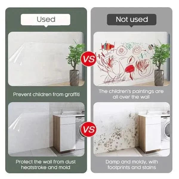 Two rolls of transparent wall protection film