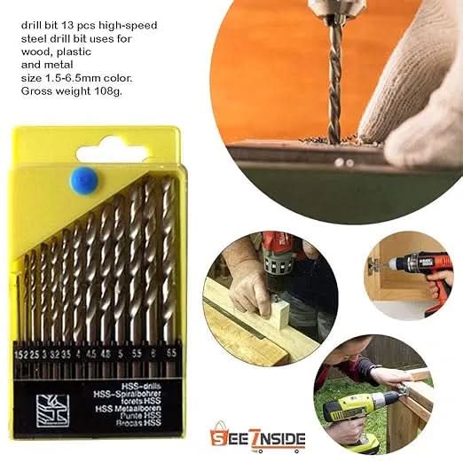 13-piece HSS drill bit set, close-up view