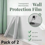 Transparent self-adhesive wall protection film, pack of 2 rolls, applied to a wall