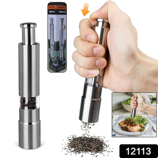 Stainless Steel Thumb Presser Salt And Pepper Grinder (1 Pc).