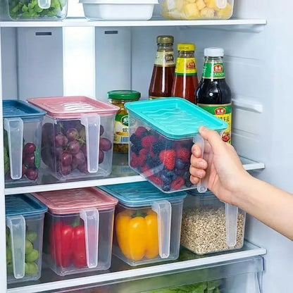 Clear Kitchen Storage Baskets with Lid, Pack of 6