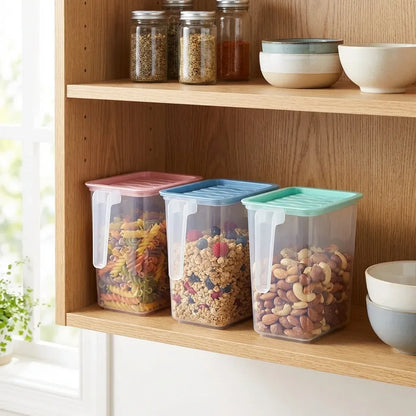 Clear Kitchen Storage Baskets with Lid, Pack of 6