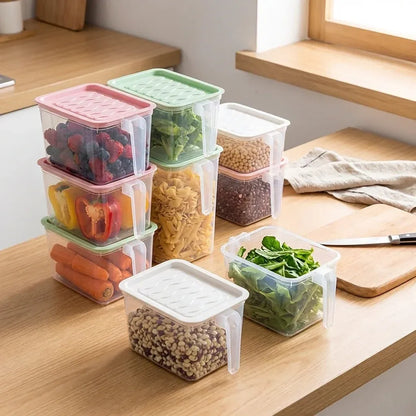 Clear Kitchen Storage Baskets with Lid, Pack of 6