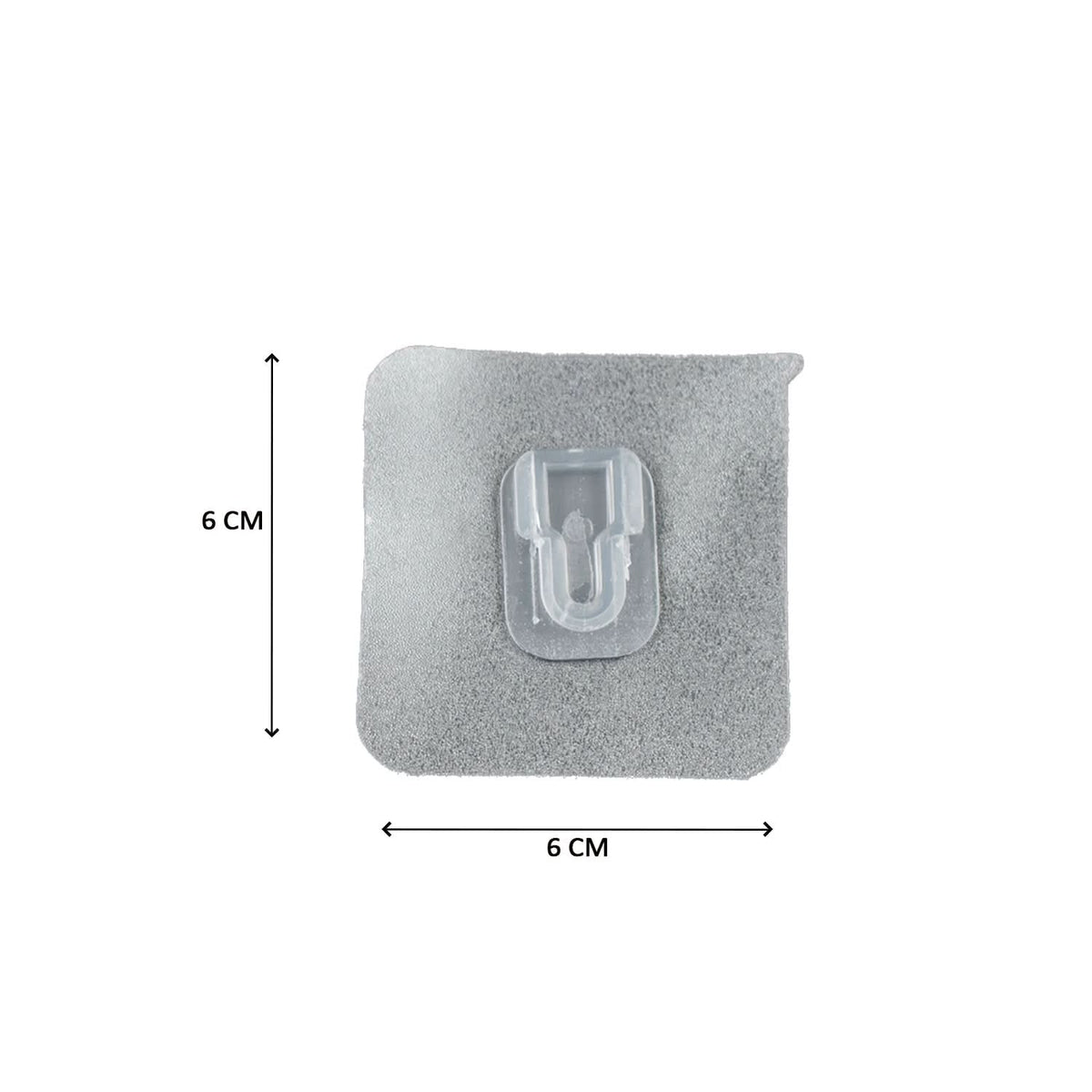 Transparent self-adhesive wall hook, close-up