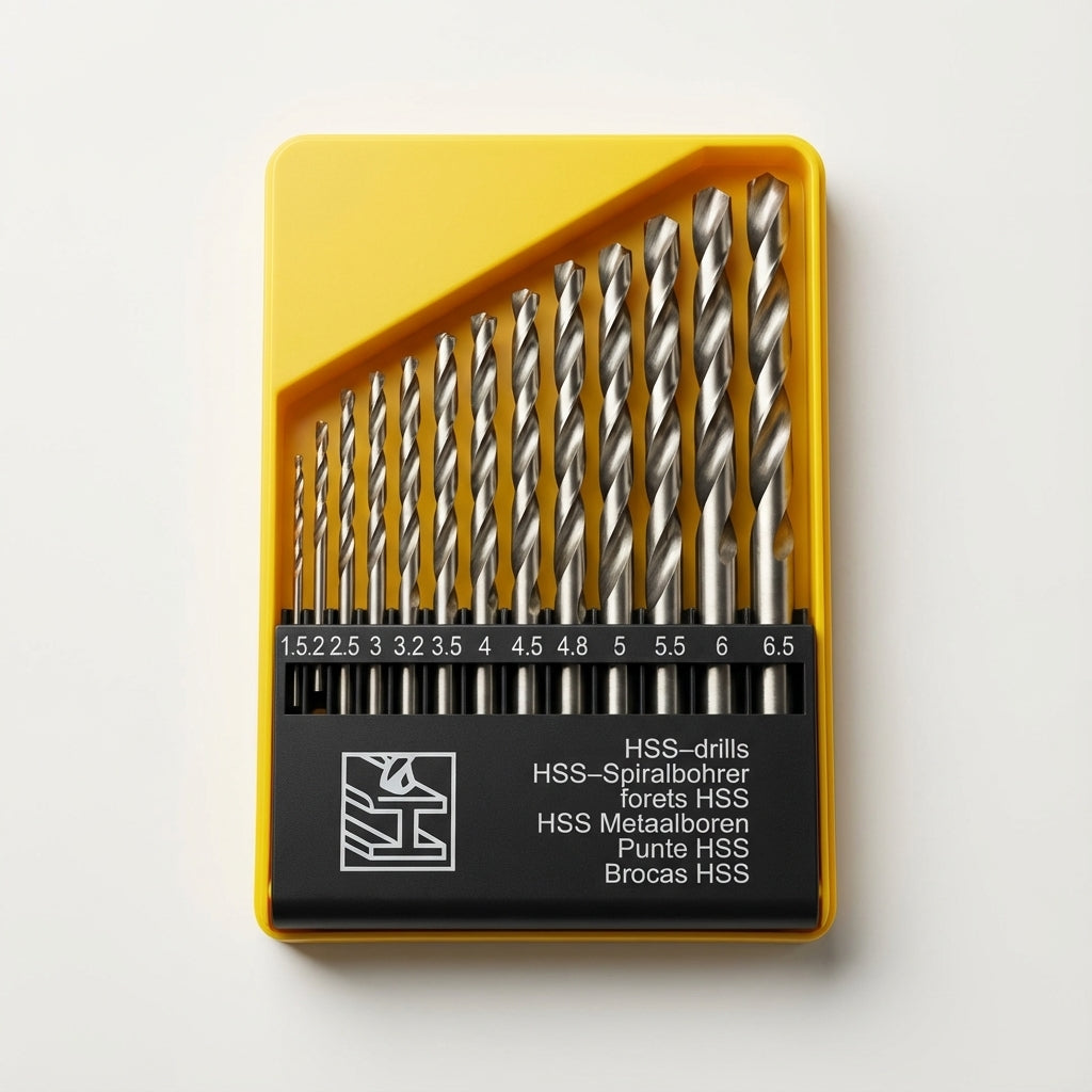13-Piece HSS Drill Bit Set for Wood, Metal & Wall
