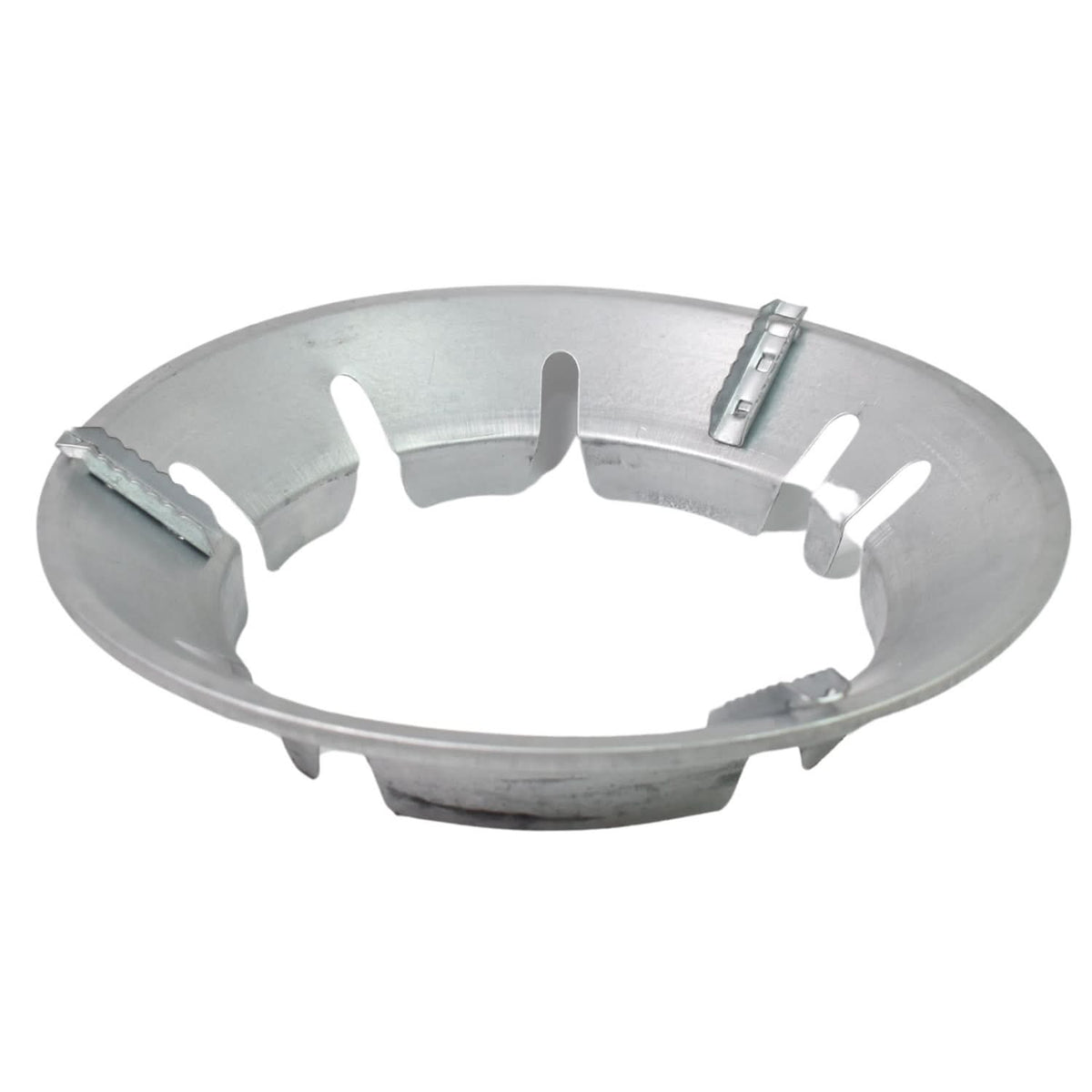 Aluminum gas stove burner stand with wind shield, close-up